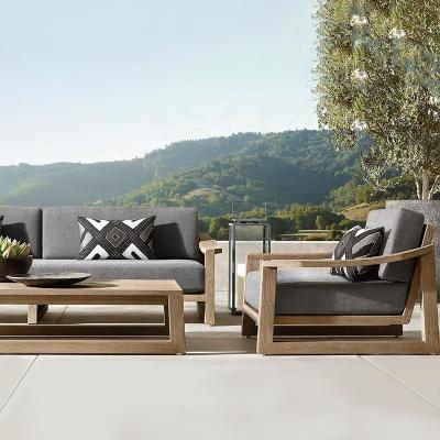 China Home Furniture Low Price Fabric Living Room Sofa Set UV Resistant Waterproof Outdoor Modern Scenographies Teak Wood Sofa Set for sale