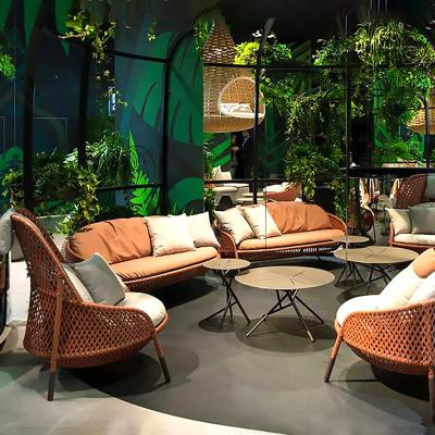 China New Style Modern Rattan Sofa Set Outdoor Sectional Wicker For Outdoor Garden Patio Garden Luxury Sofa for sale