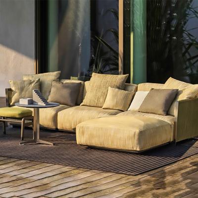 China Modern Modern Aluminum Frame Outdoor Rope Wicker Sofa Set For Garden Patio Garden Outdoor Leisure Amenities for sale