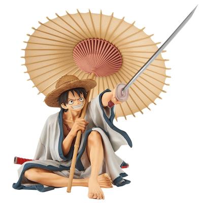 China Decoraive Maker Anime Luffy Action Number BWFC Top Decisive Battle Kimono Sitting Position Figure Toy ONE PIECE for sale