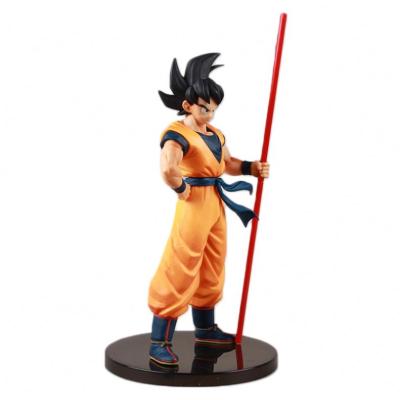 China Cartoon Super Toy Sun Goku Golden Cudgel Saiyan 20th Anniversary Goku Action Figure Model Doll for sale