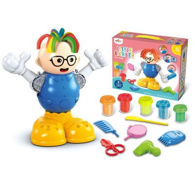 China Plasticine Toy Set Colorful Educational Toys of Toy Hot Sale Kids Diy Barber Eco Mud Cut Cartoon Hair for sale