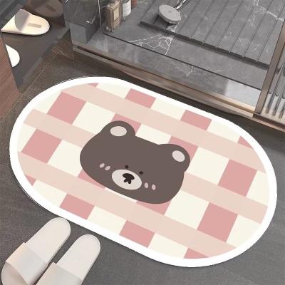 China Sustainable Home Bathroom Footmats Decoration Water Absorber Microfiber Fluffy Doormat for sale