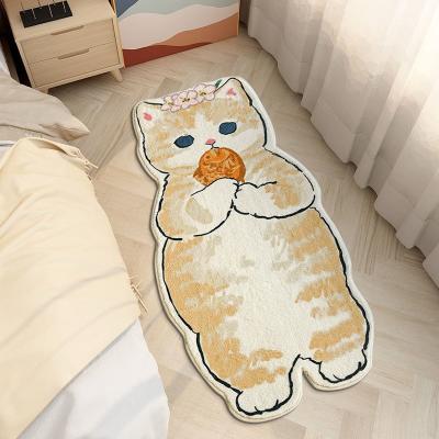 China Antimicrobial Cartoon Cute Diatom Mud  Mat Water Absorption Quick Drying Bathroom Floor Non-slip Pad Free Shower Door Mat Cartoon Bathroom Mat for sale