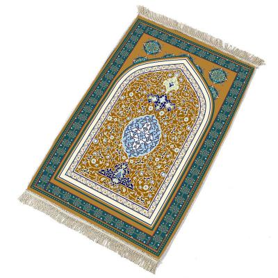 China Antimicrobial Multi-Colored Golden Velvet Practical Muslim Pilgrimage blanket islamic prayer mat for sale