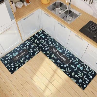 China Washable Non Slip Pvc Runner Rugs Grey Color Kitchen Rug for sale