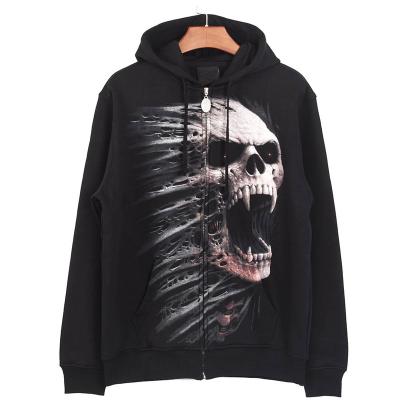 China Wholesale Men's Zipper Hoodie Plus Size Logo Sweatshirt Black Long for sale