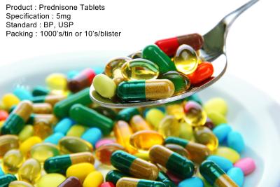 Chine Prednisolone marque sur tablette 5mg, agoniste glucocorticoïde de récepteur de Tablette orale de prednisone à vendre