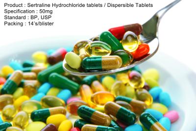 China Sertraline-Hydrochlorid-Tablets/zerstreubare mündlichTablets 50mg zu verkaufen