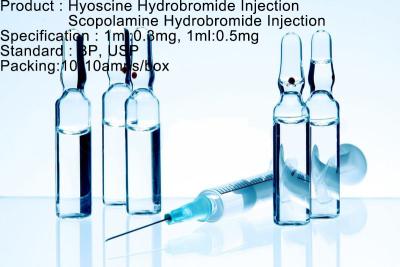 中国 HyoscineのHydrobromideの注入/スコポラミンのHydrobromideの注入 販売のため