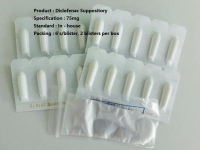 China Diclofenac Suppository Medication / Anti Inflammatory Suppository 75 mg for sale