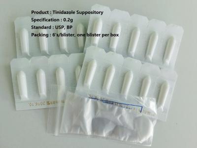 China 0,2 medicaciones Nitroimidazole del supositorio de g Tinidazole antimicrobiano para vaginal en venta