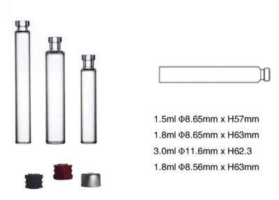 China 1.5ml 1.8ml 3ml Glass Cartridge for sale