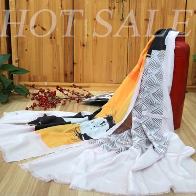 China Fashion Colorful Hand Rolled Hem Silk Scarf 100% Silk CDC Long Scarves for sale