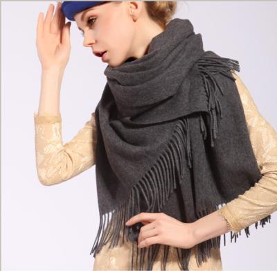 China Fashion Gray Long Solid Colored Scarves Neck Scarves For Women for sale