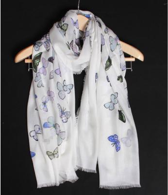 China Personalized Ladies Modal Scarf , Butterfly Screen Printing Scarves for sale