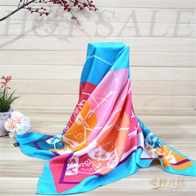 China Square Breathable Custom Printed Silk Scarf Thickness 16mm / 18mm for sale