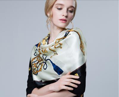 China Decorative Breathable Custom Silk Scarves Silk Satin Scarf 90*90cm for sale