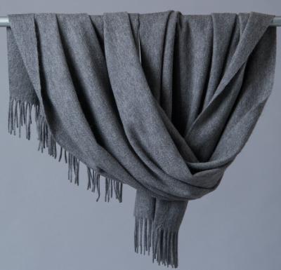 China Private Plain Grey Pashmina Wool Scarf Wool Scarves For Women for sale