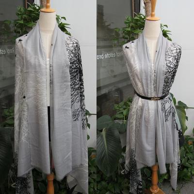 China Patterned Tree Pashmina Silk Shawl Cashmere Shawl Wrap For Dress for sale