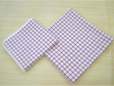 China Men / Women Square Latticed Cotton Handkerchiefs With Lace Edge for sale