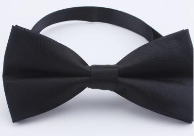 China Personalised Black Embroidered / Woven Silk Bow Ties Mens Neckties for sale