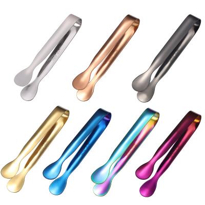 China Viable Sugar Ice Cube Tea Food Multicolor High Quality Mini Clip Small Stainless Steel Tongs for sale