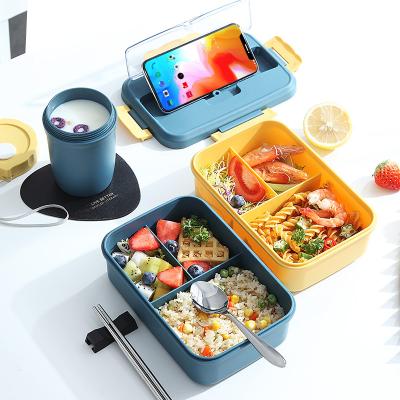 China Wholesale Biodegradable Wheat Microwavable Straw Lunch Box Plastic Bento Box Bag Containers Rice Husk Eco Lunch for sale