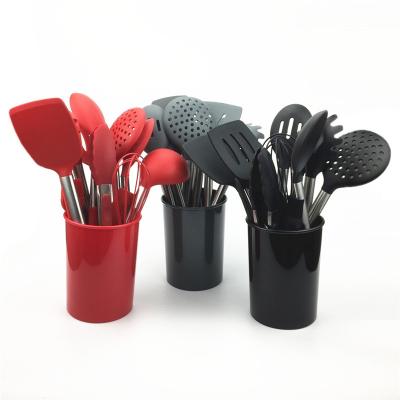 China Wholesale 14pcs Reusable Stainless Steel Handle Kitchen Accessories Reusable Home Kitchenware Silicone Cookware Sets for sale