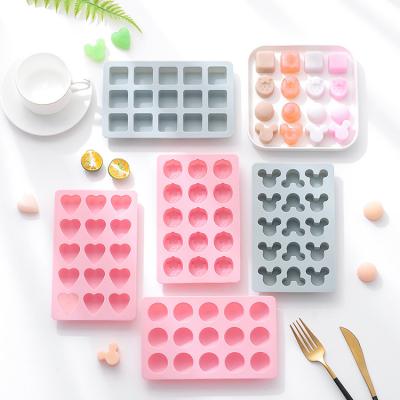 China Viable Hot Sales Easy Release Amazon Whiskey Fruit Mold 15 Holes Creative Silicone Ice Cube Tray for sale