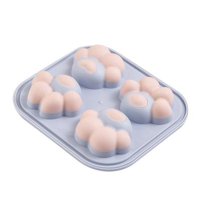 China Sustainable Hot Sales Easy-release Amazon Shape Mold 4 Holes Creative Silicone Animal Ice Cube Tray With Lid for sale