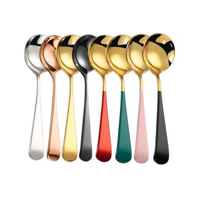 China 304 Series Stainless Steel Cup Spoon Amazon Success Logo Professional Custom Tableware Viable Coffee Tea Cup Spoon for sale