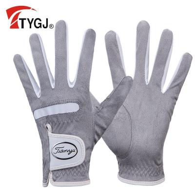 China TTYGJ Mens Golf Gloves For Men 1 Pcs Left Hand Cloth Breathable Anti-Slip Micro Fiber Sports Gloves 2 Soft Color for sale