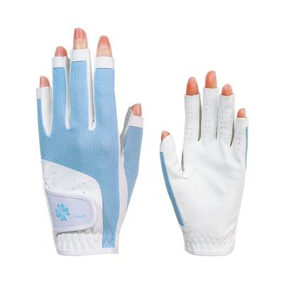 China Women's TTYGJ Golf Gloves Women's Non Slip Silicone Gloves Breathable Open Finger Screen Outdoor Sports Touchable Gloves for sale