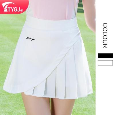 China TTYGJ summer golf short skirt women's multi pleated anti-glare anti-glare breeches split skirt breathable bust waist high skirt for sale