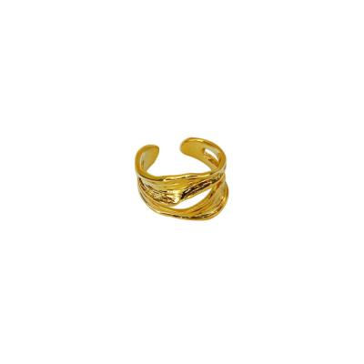 China Hiphop Women's Simple Geometric Fashion Gold Index Ring European And American Jewelry Wholesale for sale