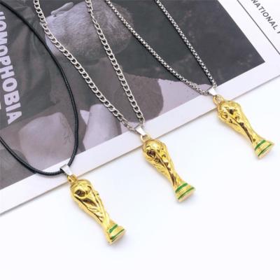 China Men 2022 Personalized Hiphop World Cup Trophy Football Sports Trophy Necklace Pendants Hip Hop Necklace Pendants for sale