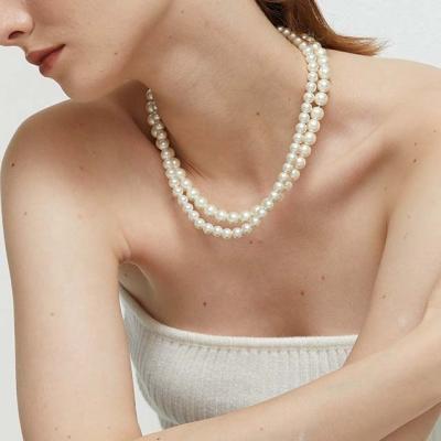 China Office/Career Wholesale Female Fashion Imitation Pearl Necklace Of The Same Clavicle Chain By European And American Bloggers for sale