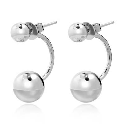 China Simple Casual/Sporty S925 Sterling Silver Ball Earrings Two Dismountable Earrings Personalized Women Or Soft Gifts for sale