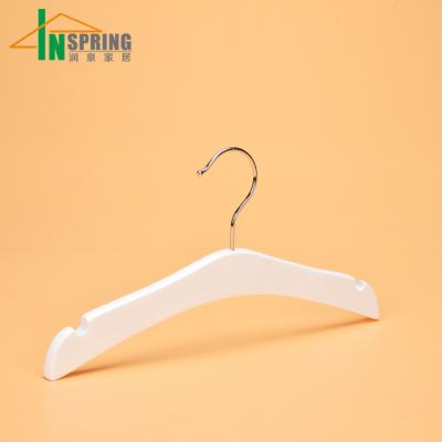 China Inspring Flat Kids White Wooden Suit Hangers Baby Clothes Hangers Wholesale for sale