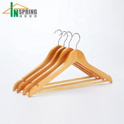 China Natural DISPLAY Inspring Hanger With Pants Bar Wooden Hanger Factory Wholesale for sale