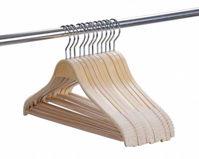 China Non Slip Hanger With Panty Bar Inspring Plywood Laminated Wooden Suit Hangers, Heavy Duty Wooden Hangers Non Slip Hanger With Panty Bar for sale