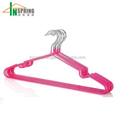 China DISPLAY Inspring Colorful PVC Coating Strong Metal Hanger For Coat for sale