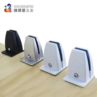 China Modern Aluminum Standard Glass Desktop Partition Clips Glass Rack Clamps for sale