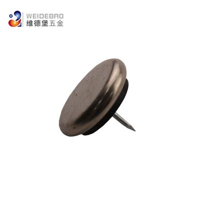 China Modern Furniture PVC Iron Foot Protector Sofa Chair Leg Glide Screw Black Plastic Nail for sale