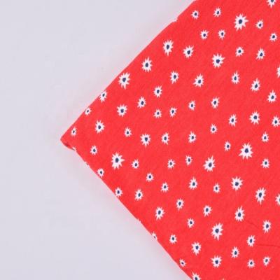 China Organic high quality fashion white print stretch women clothing knitted tank top red comfortable fabric for sale