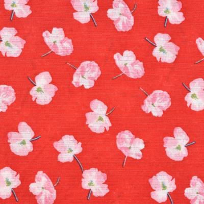 China New Sustainable Fashionable Custom Flower Printed Comfortable Stretch Red Rib Knitted Fabric For Clothes for sale