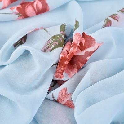 China Manufacturer-Supplier Anti-Static Flower Printed Plain Polyester Chiffon Material Fabric For Women Clothes for sale