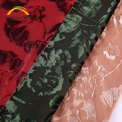 China China Wholesale Waterproof Burnout Yarn Dyeing Mechanical Stretch Women Thin Soft Velvet Fabric for sale