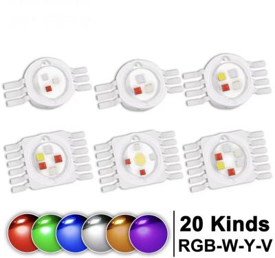 China Copper RGB RGBW RGBWW RGBWY RGBWYV LED 3W 4W 5W 6W 8W 9W 10W 12W 15W 18W Colorful For 3 6 9 12 15 18 W Watt Stage Light Beads for sale